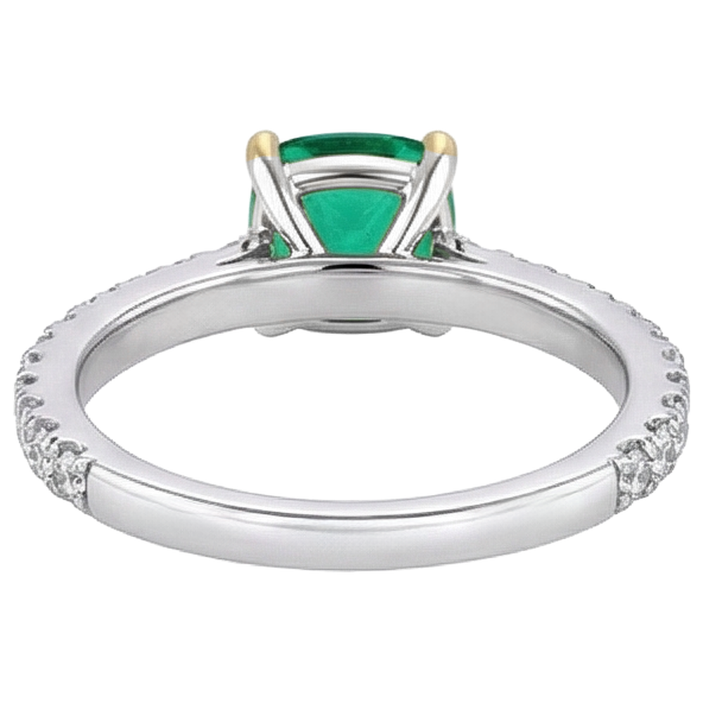 Elegant Fine Emerald Gemstone Ring 3 ct – back view