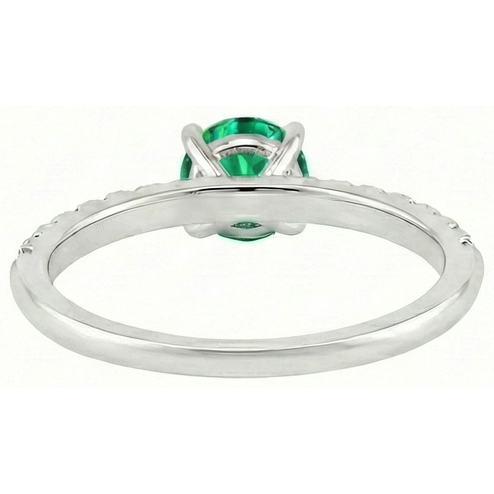 Real Emerald Gemstone Ring 1.50 ct 14K Two Tone Gold – top view