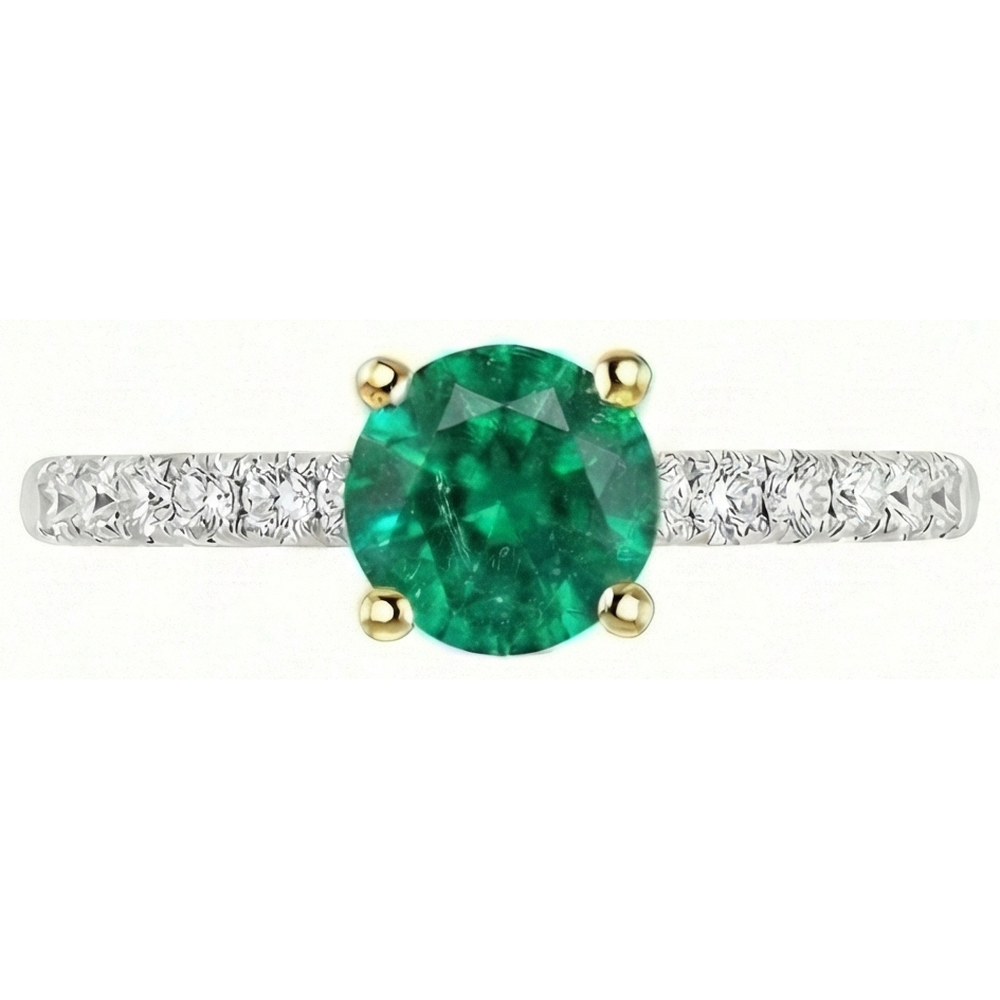 Real Emerald Gemstone Ring – side view