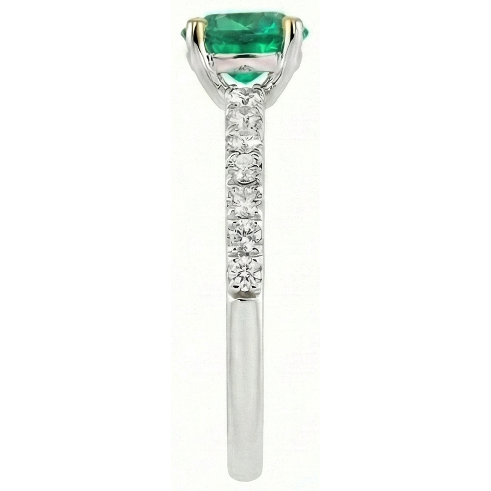 Luxury Emerald Gemstone Ring 1.50 ct – profile view