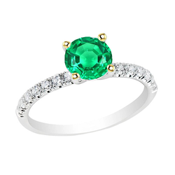 Luxury GIA Certified Emerald Gemstone Ring – 1.50 ct 14K Two