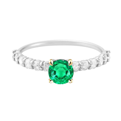 Bespoke GIA Certified Emerald Colored Stone Ring – 2 ct 14K Two