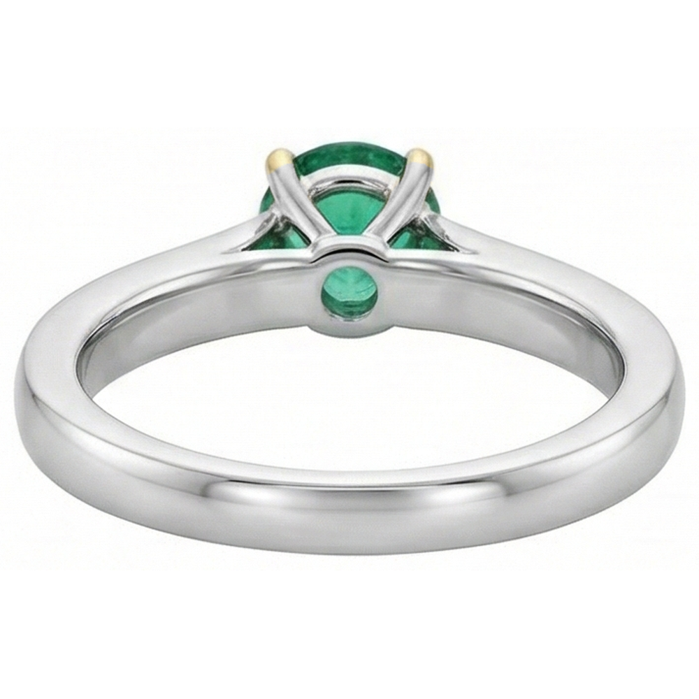 Colombian Emerald Gemstone Ring 2-ct 14K Two Tone Gold – top view
