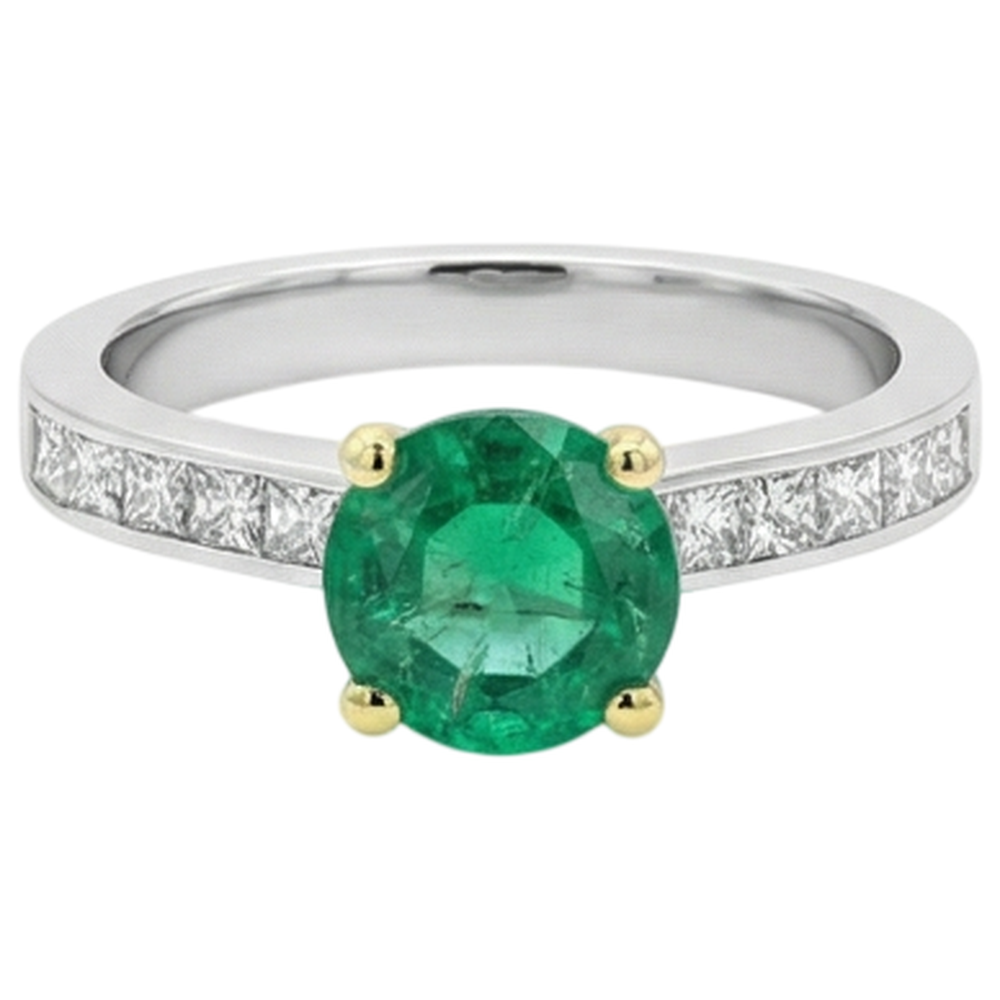 Artisan Fine Emerald Colored Stone Ring 2.50 ct – profile view