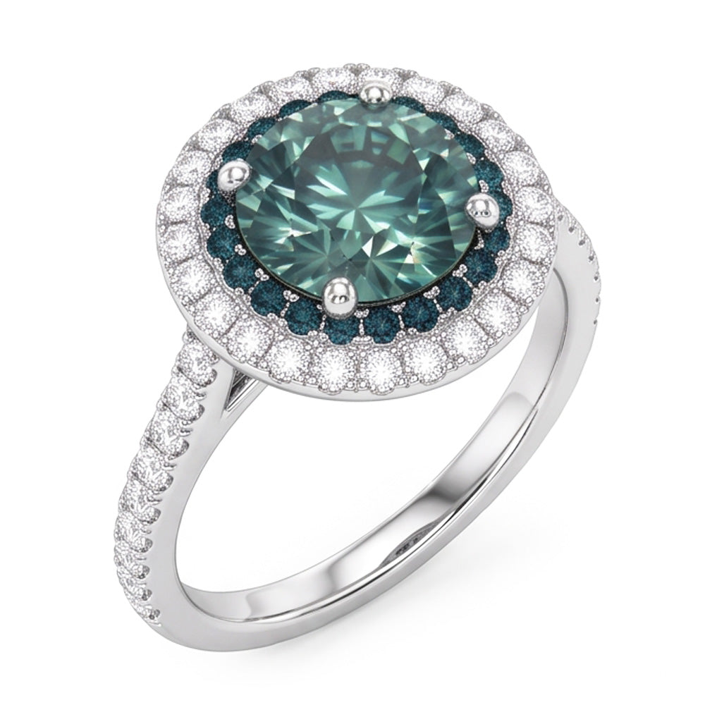 Green Sapphire Wedding Cocktail Ring