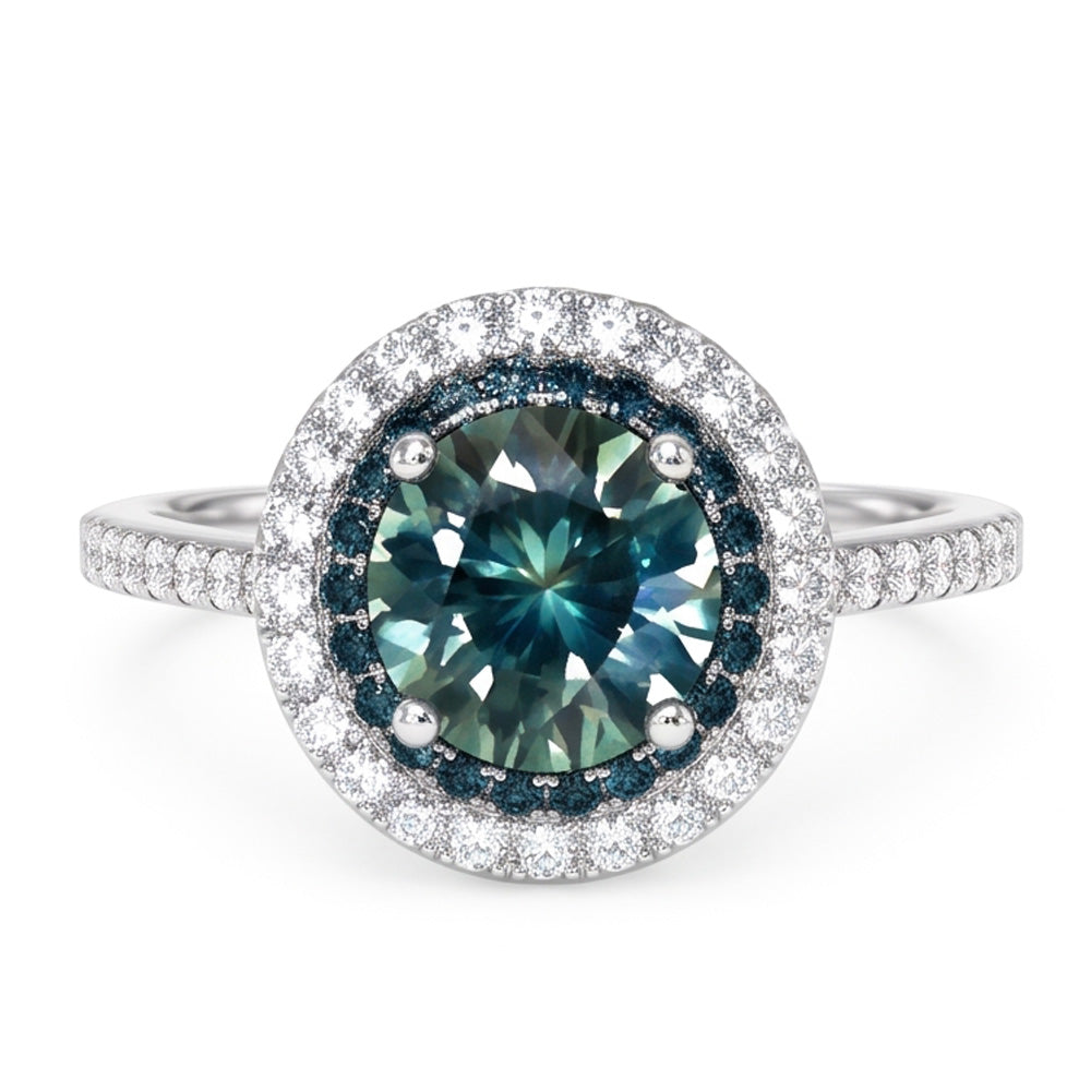 Green Sapphire Wedding Cocktail Ring