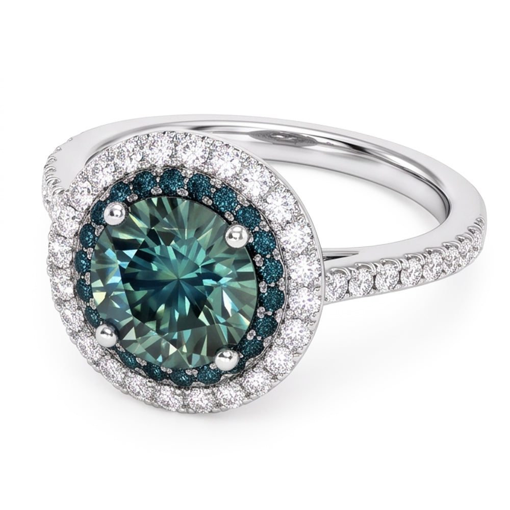 Green Sapphire Wedding Cocktail Ring