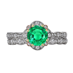 Pavé Fine Emerald Precious Stone Ring 2.50 ct – 14K