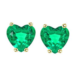 GIA Certified Gemstone Earring – Colombian Emerald 4 ct 14K Two
