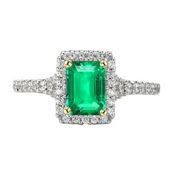 Natural GIA Certified Colombian Emerald Precious Stone Ring 2 ct