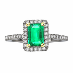 Real Emerald Cut Colombian Emerald Gemstone Ring – 2 ct in 14