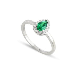 Green Emerald And Natural Earth Mined Diamonds 5 Ct Anniversary Ring 14K White Gold New