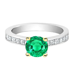 Fine Emerald Channel-Set Colored Stone Ring 2.50 ct in 14 Karat