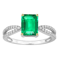 Colombian Emerald Precious Stone Ring 2 ct F/VS1 – 14 Karat Two