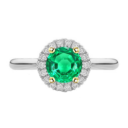 Exquisite Pavé Fine Emerald Precious Stone Ring – 2 ct 14K Two