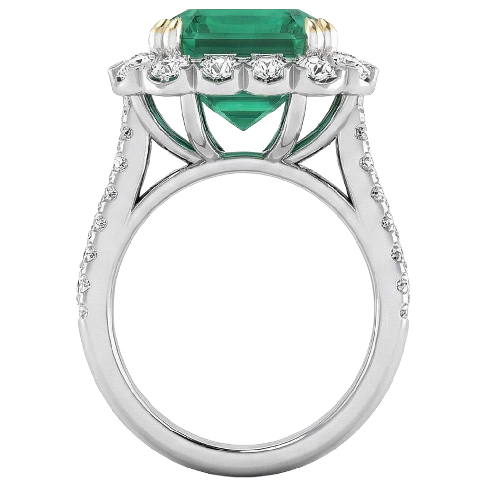 Emerald Natural Earth Mined Diamond Green Emerald With Ring