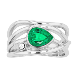 GIA Certified Colombian Emerald Colored Stone Ring 1 ct – 14