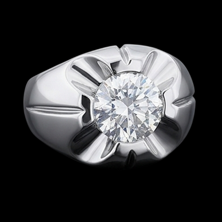 Gypsy 2.50 Carat Round Natural Earth Mined Diamond ( Not Lab Grown )  Solitaire Ring White Gold 14K