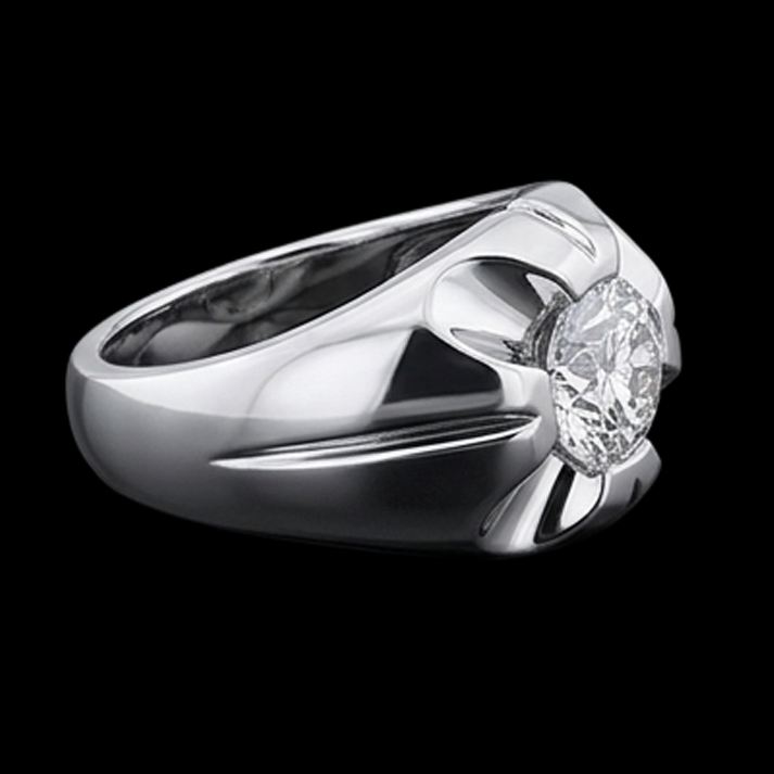 Gypsy 2.50 Carat Round Natural Earth Mined Diamond ( Not Lab Grown )  Solitaire Ring White Gold 14K