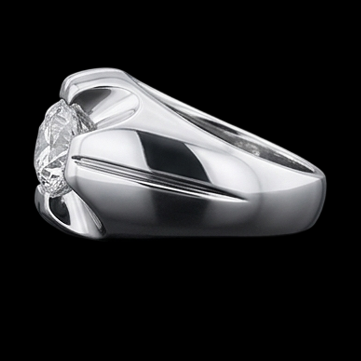 Gypsy 2.50 Carat Round Natural Earth Mined Diamond ( Not Lab Grown )  Solitaire Ring White Gold 14K