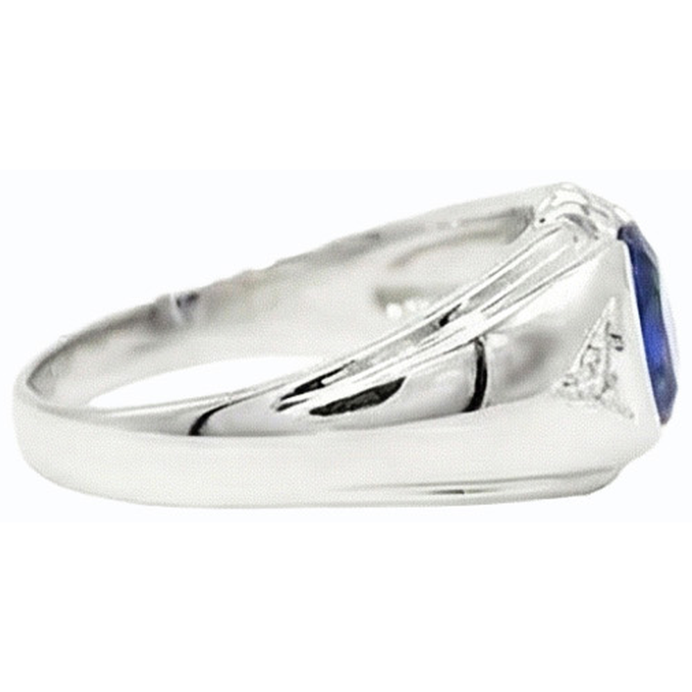 Gypsy Anniversary Ring Oval Ceylon Sapphire Vintage Style 1.25 Carats