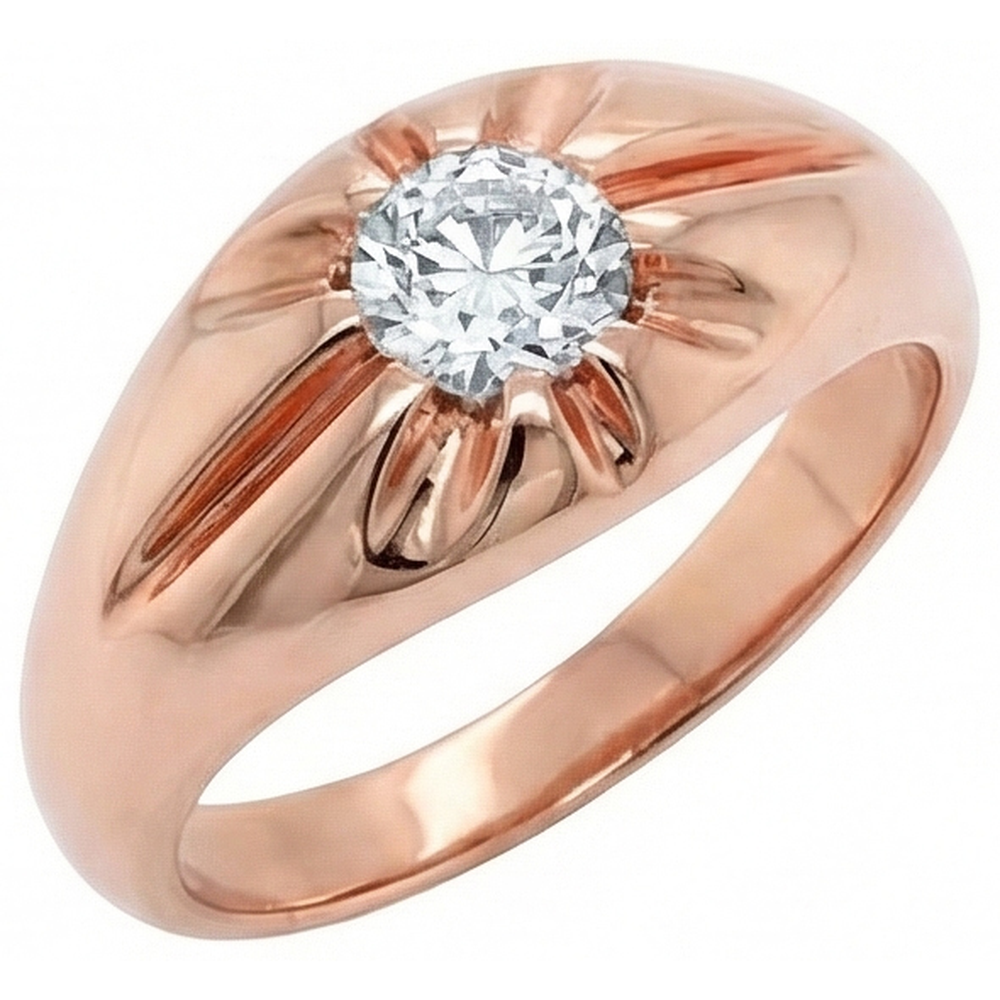natural round diamond 1ct ring side angle