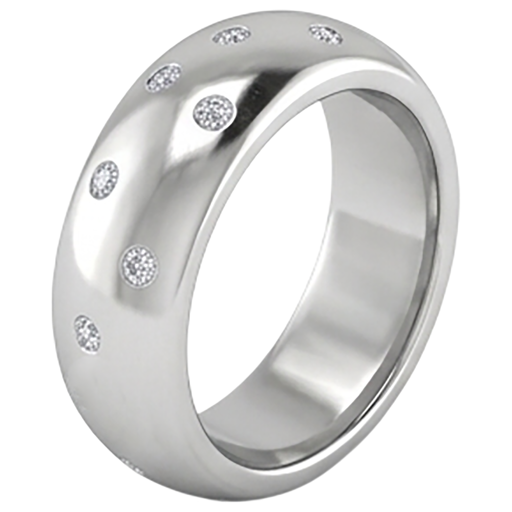 Gypsy Set Real Round Natural Earth Mined Diamond ( Not Lab Grown ) Band 0.90 Carats White Gold 14K Men's Ring