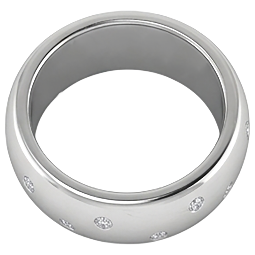 Gypsy Set Real Round Natural Earth Mined Diamond ( Not Lab Grown ) Band 0.90 Carats White Gold 14K Men's Ring