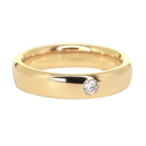 Gypsy Genuine Diamond Band 0.25 Carats Yellow Gold 14K