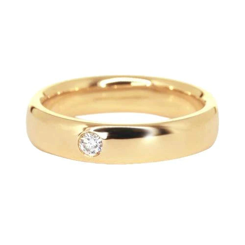 Gypsy Genuine Diamond Band Yellow Gold 14K Men's Ring