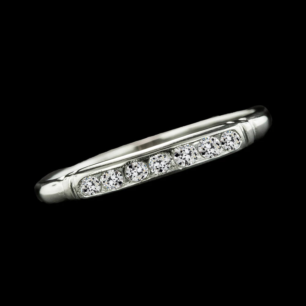 Half Eternity Band Round Old Mine Cut Real Diamonds 1.75 Carats