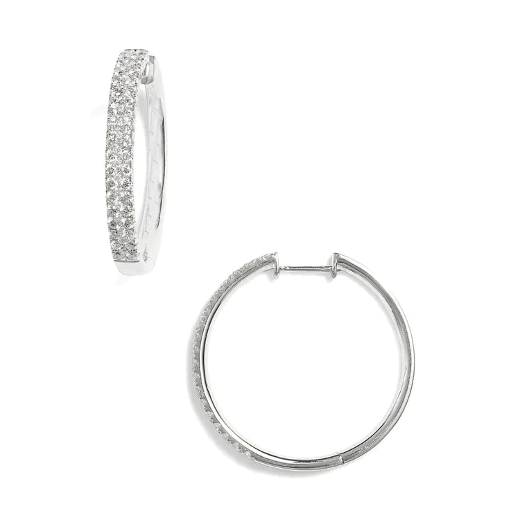 Half Hoop Women's Genuine Diamond Earrings