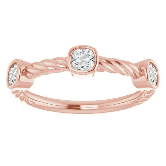 Half Eternity Band Cushion Old Miner Lab Grown Diamond Bezel Set 4.50 Carats