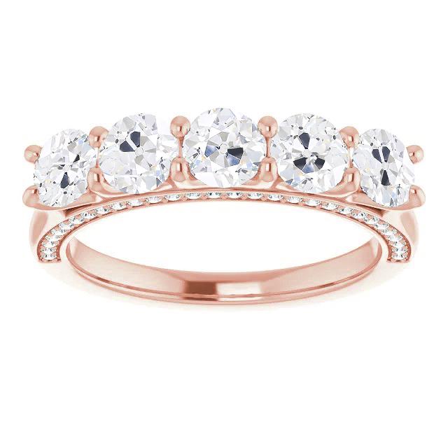Half Eternity Band Round Old Miner Lab Grown Diamond Women’s Jewelry 7.50 Carats
