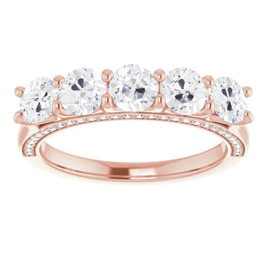 Half Eternity Band Round Old Miner Lab Grown Diamond Women’s Jewelry 7.50 Carats
