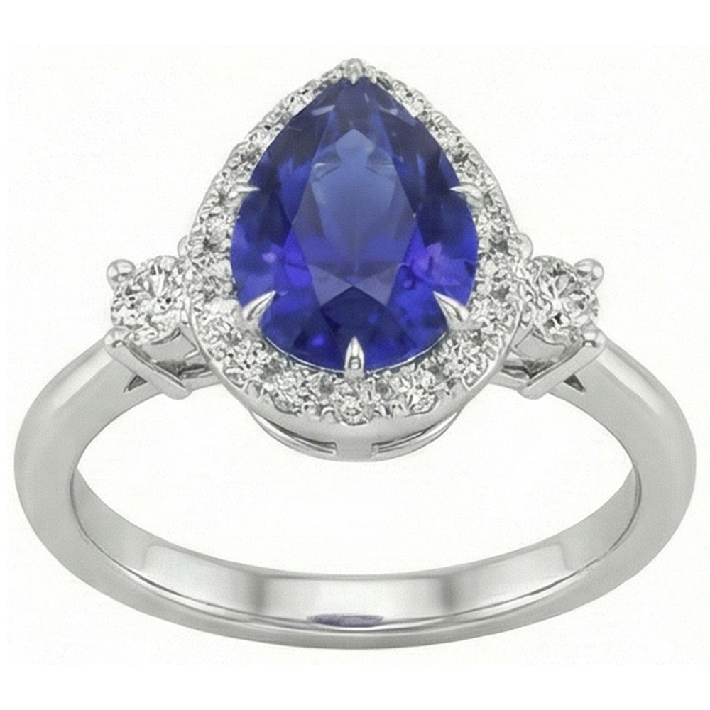 natural round sapphire 5ct ring top view