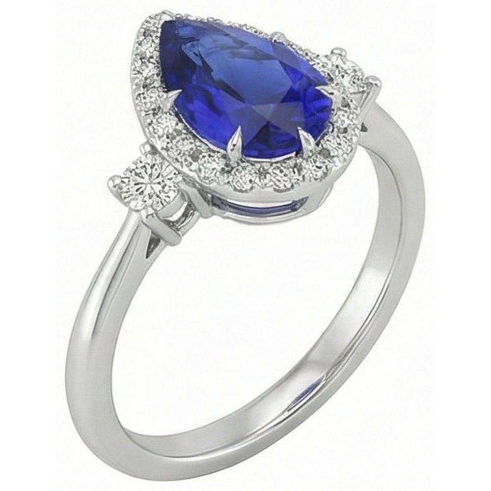 natural round sapphire 5ct ring profile view