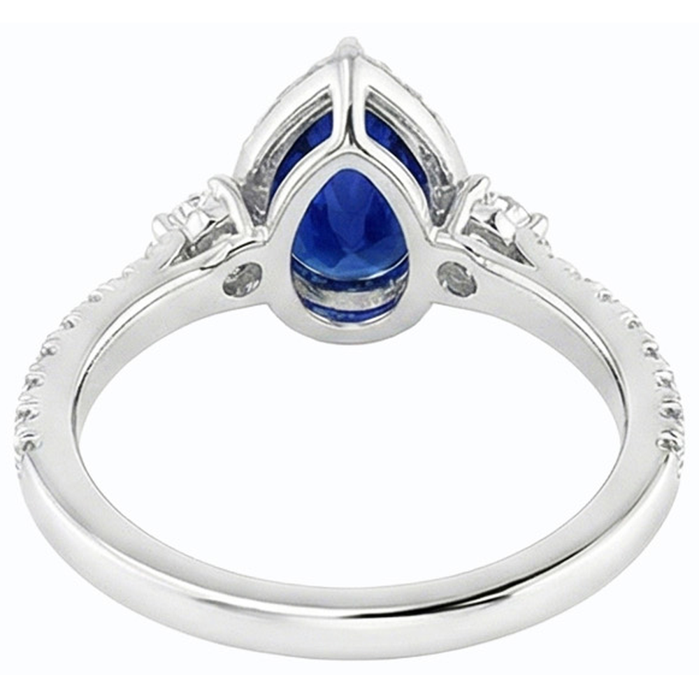 natural round sapphire 5ct ring side angle