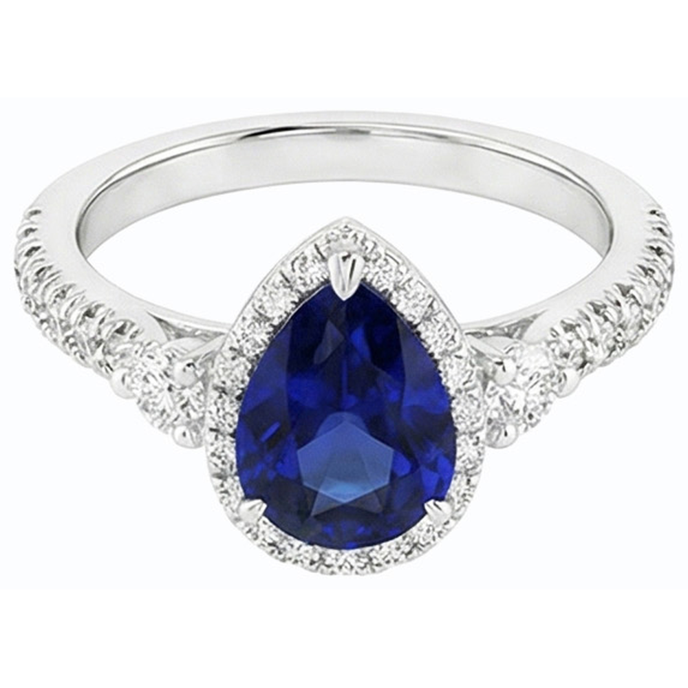 natural round sapphire 5ct ring top view