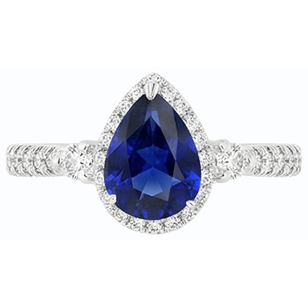 natural round sapphire 5ct ring profile view