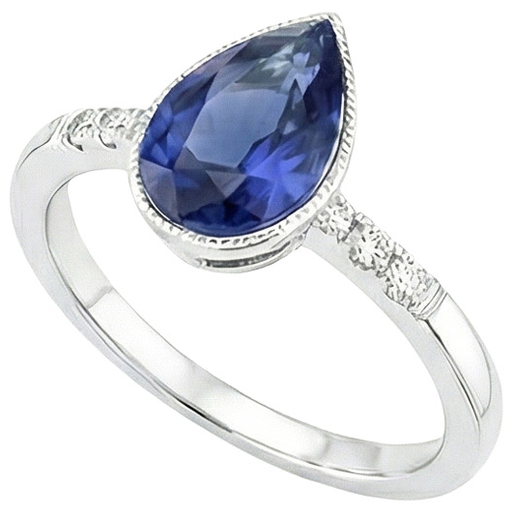 natural round sapphire 2.50ct watch close up detail