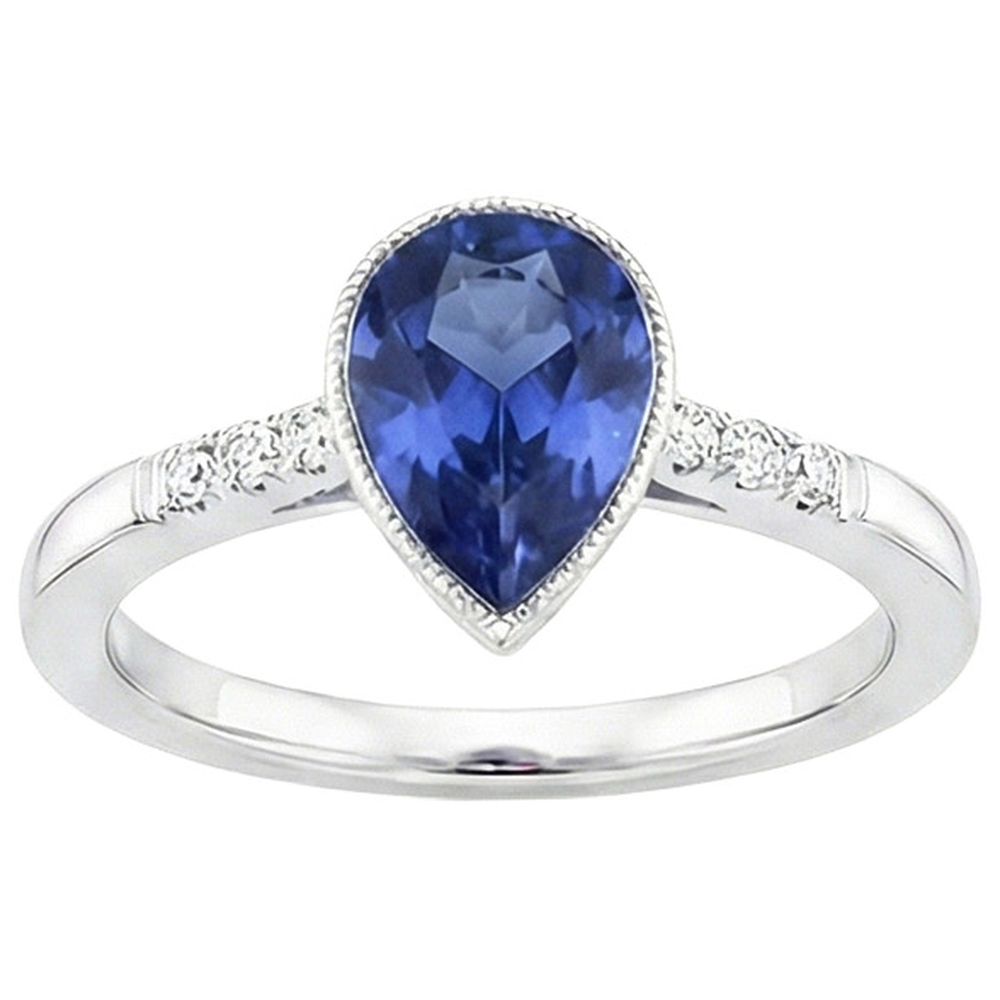 natural round sapphire 2.50ct watch profile view