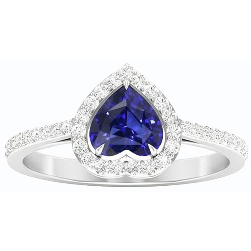 natural round sapphire 2.50ct ring side angle