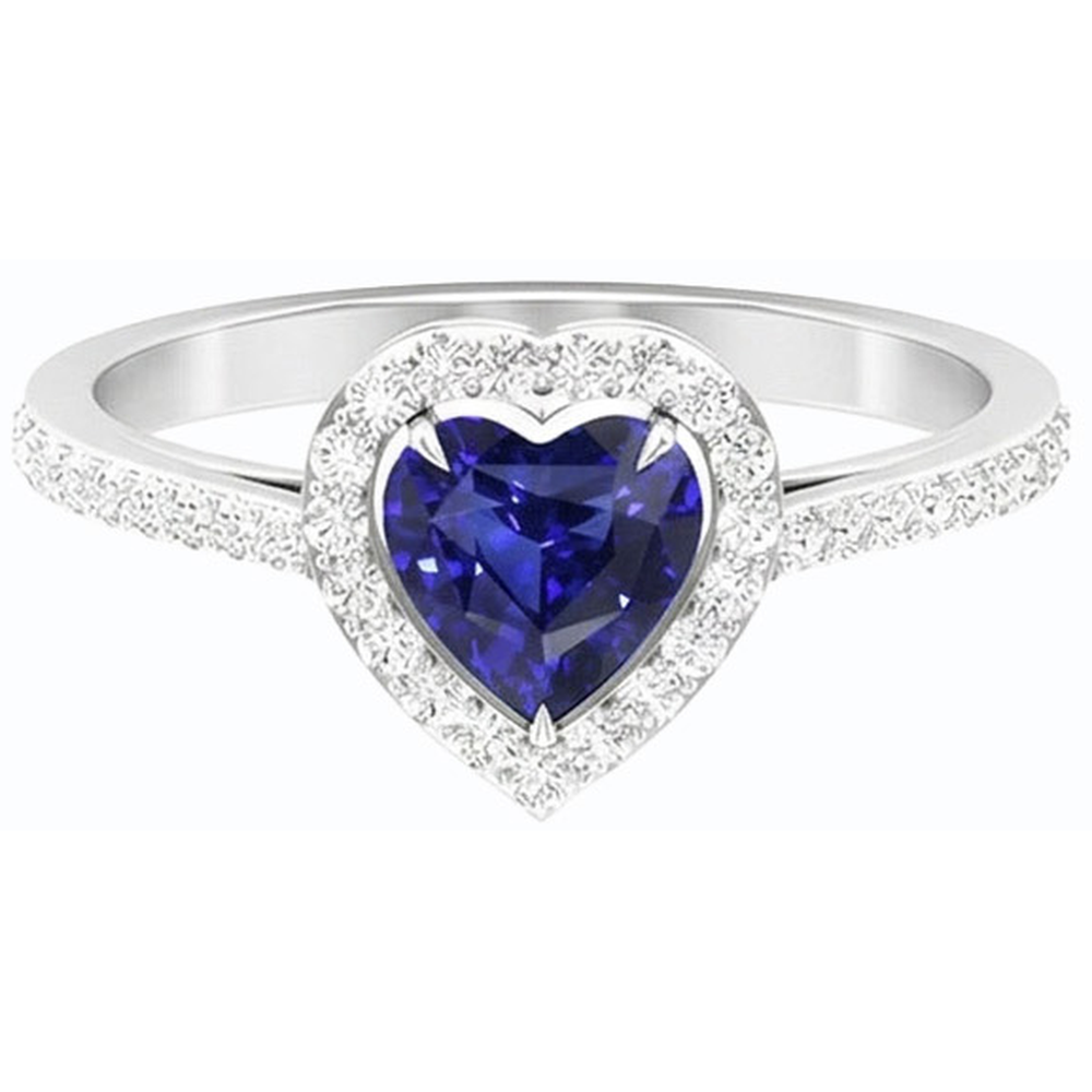 natural round sapphire 2.50ct ring close up detail