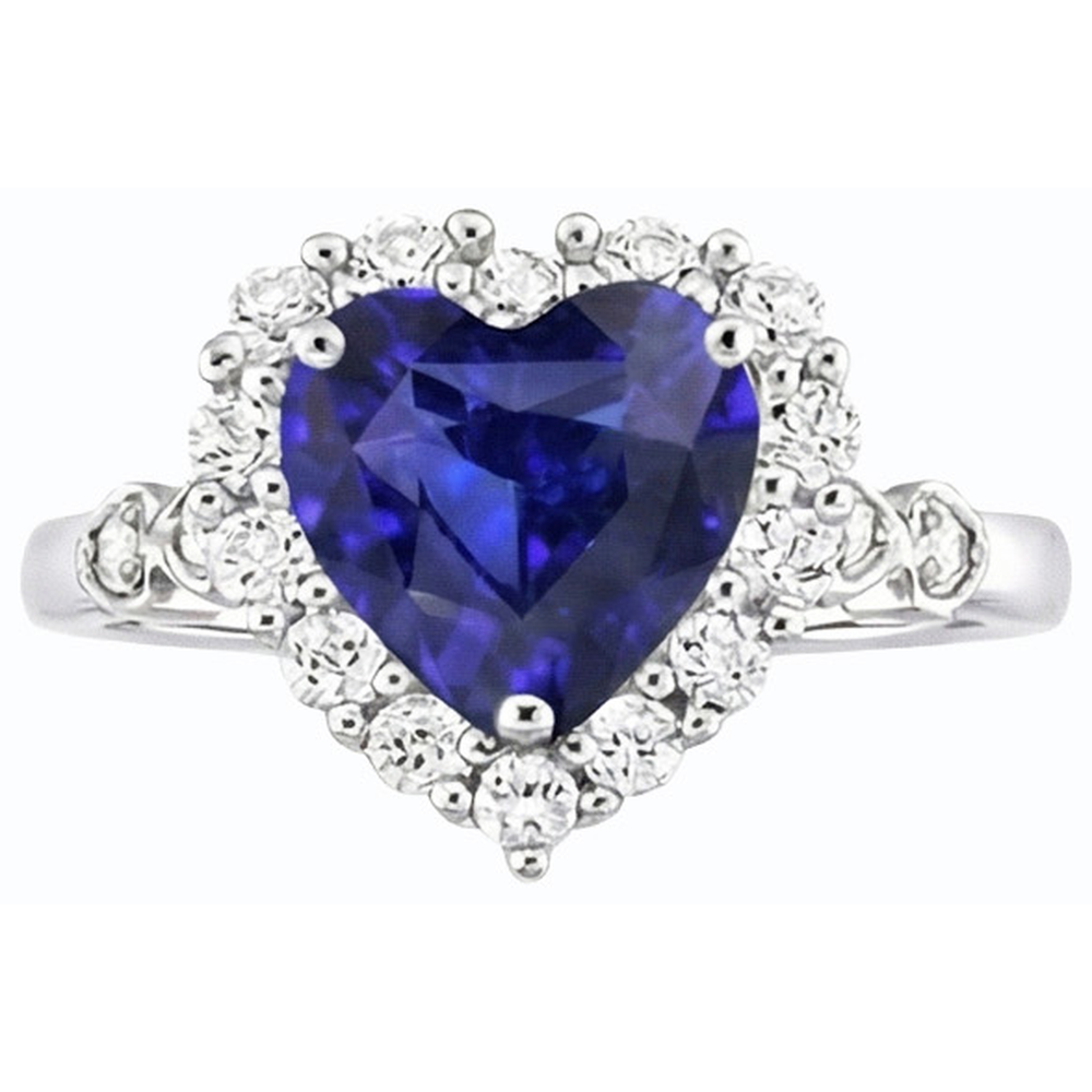 natural round sapphire 4.50ct ring profile view