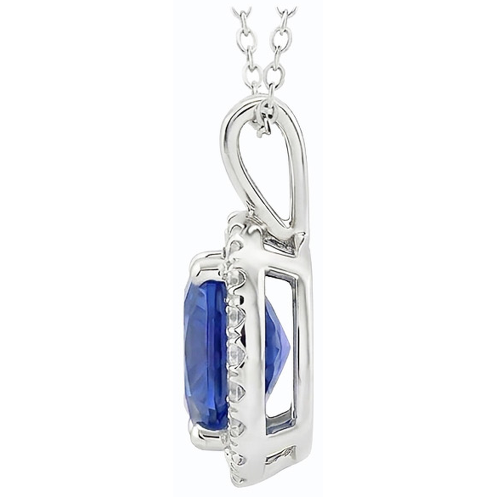 Halo Cushion Blue Sapphire & Natural Earth Mined Diamond ( Not Lab Grown ) Pendant Jewelry 10.75 Carats