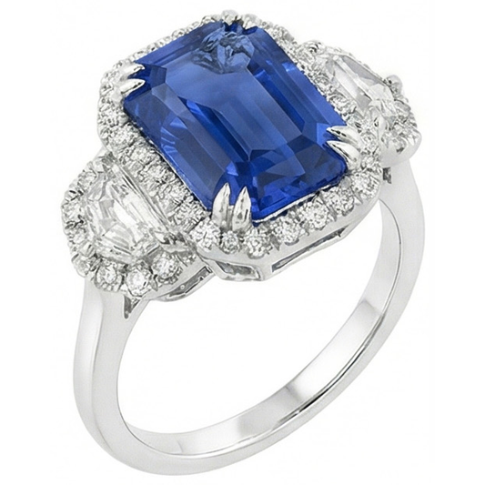 natural emerald sapphire 5ct ring side angle