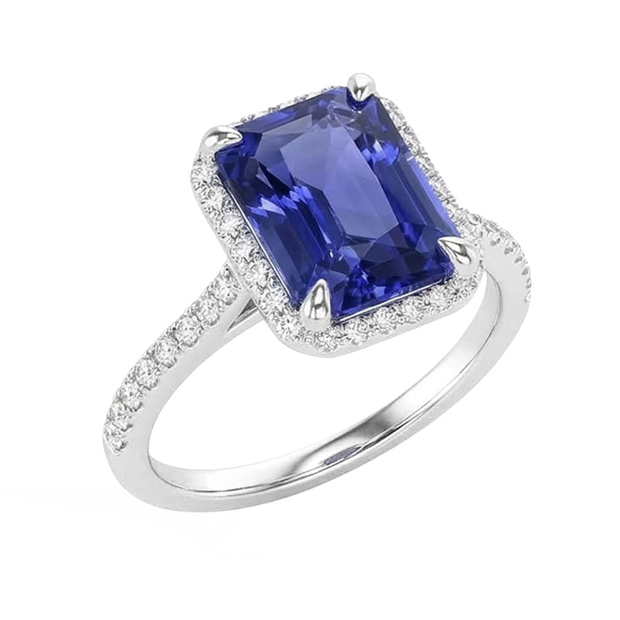 natural emerald sapphire 4.50ct ring profile view
