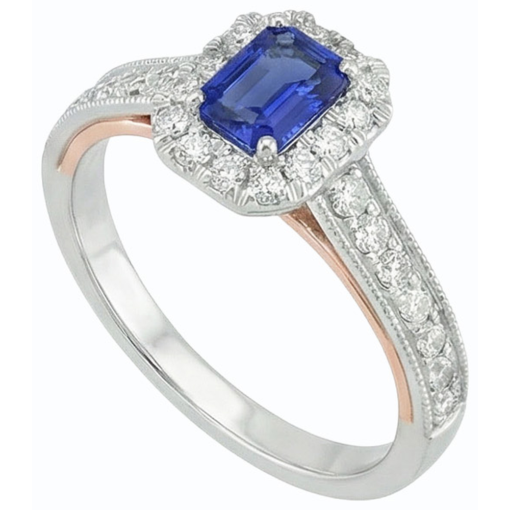 natural emerald sapphire 3.50ct ring side angle
