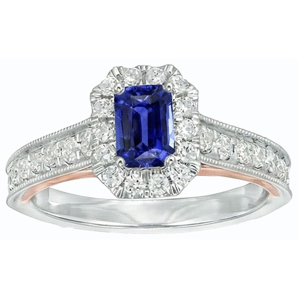 natural emerald sapphire 3.50ct ring profile view
